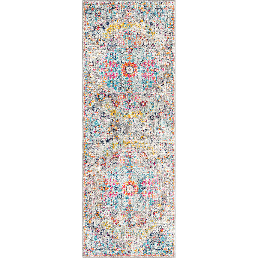 Lou Vintage Oriental Boho Teal/Beige Rug