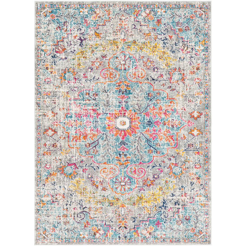 Lou Vintage Oriental Boho Teal/Beige Rug