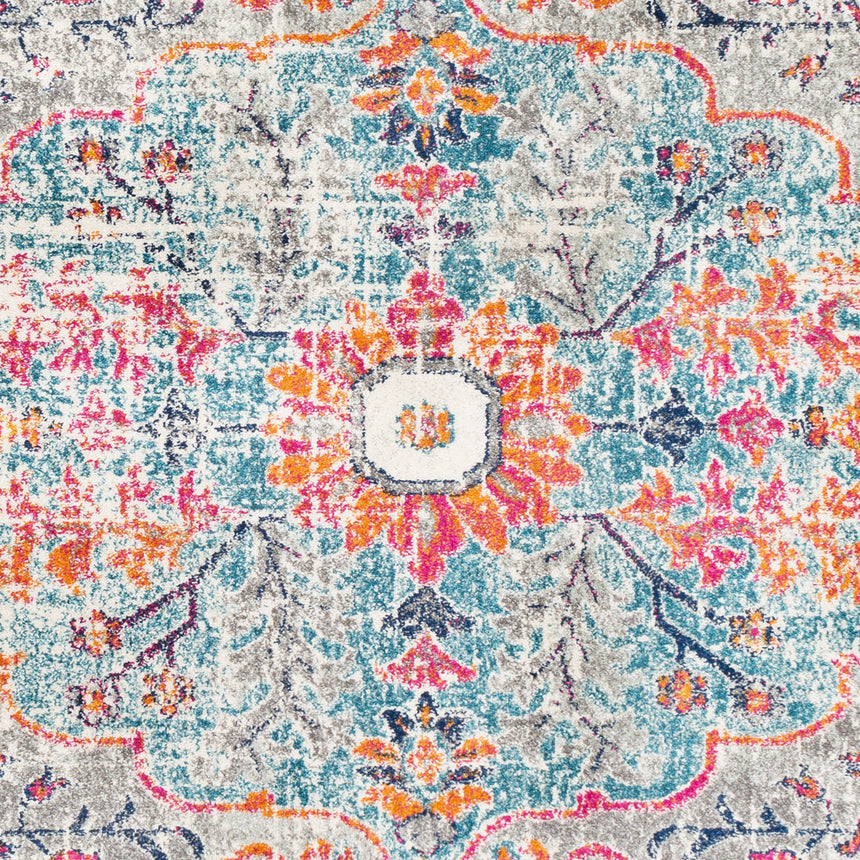 Lou Vintage Oriental Boho Teal/Beige Rug