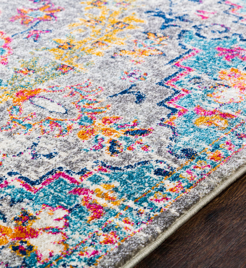 Lou Vintage Oriental Boho Teal/Beige Rug