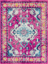 Adity Vintage Oriental Boho Bright Pink Rug