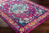 Adity Vintage Oriental Boho Bright Pink Rug