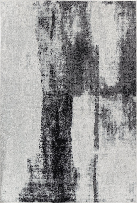 Daisy Abstract Modern Marble Grey Rug - Image 1