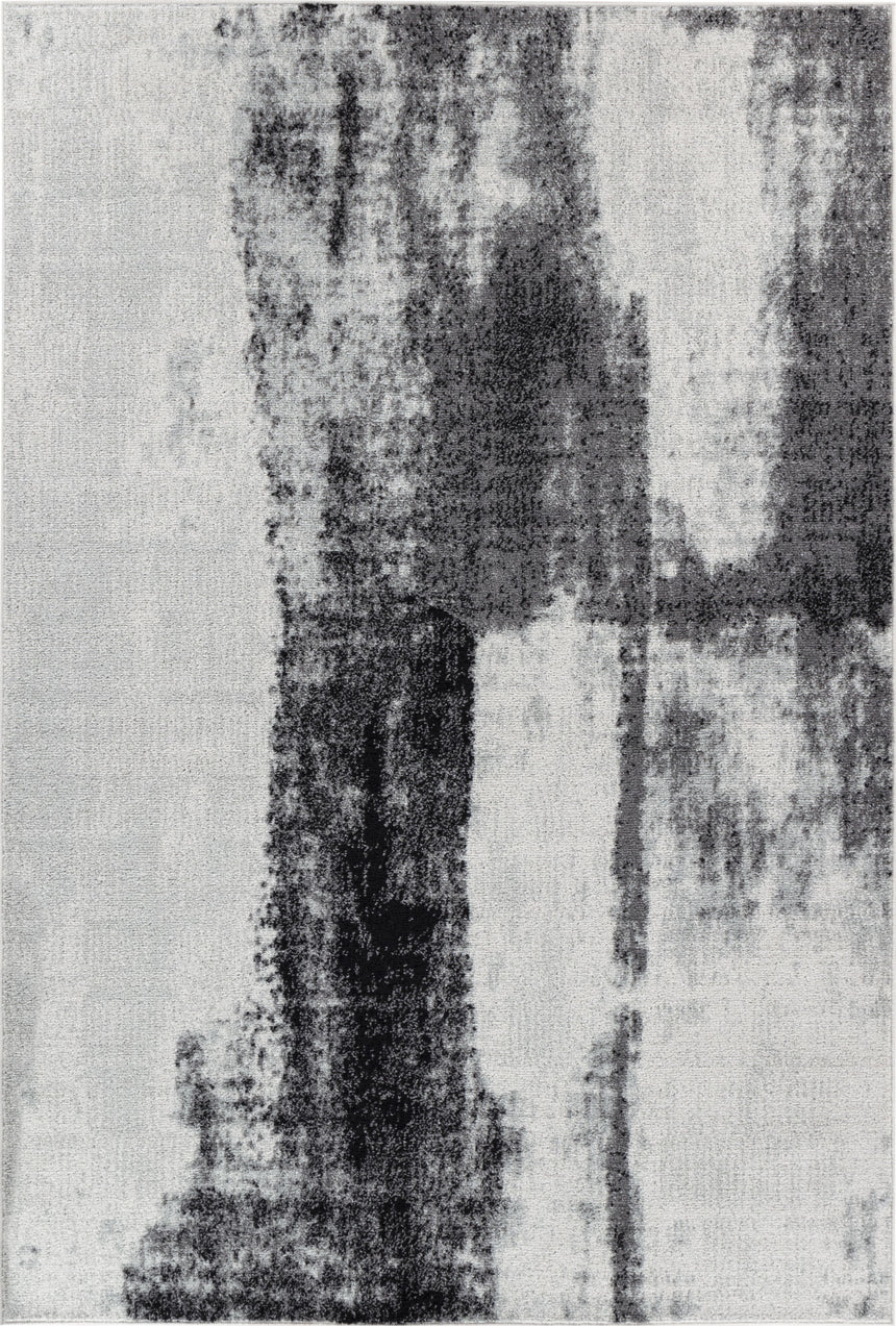 Daisy Abstract Modern Marble Grey Rug - Image 1