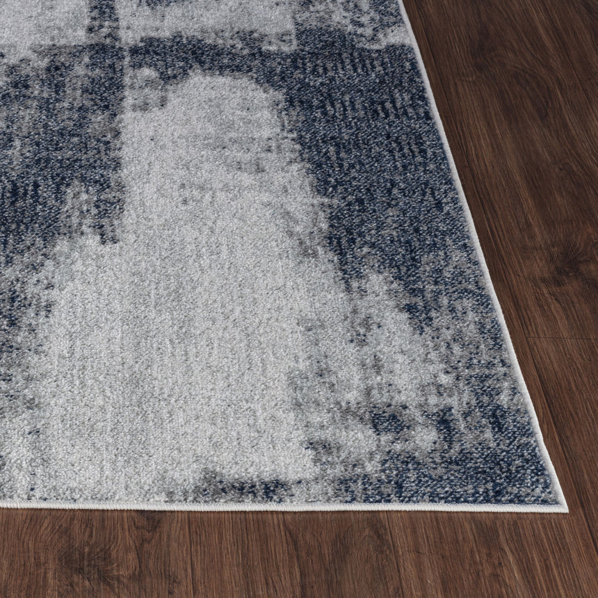 Daisy Abstract Modern Marble Blue Rug - Image 5