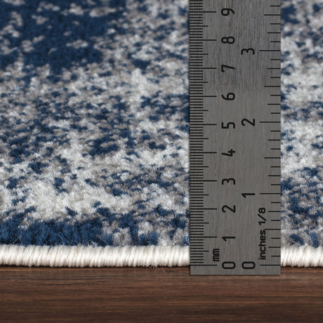 Daisy Abstract Modern Marble Blue Rug - Image 7