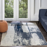 Daisy Abstract Modern Marble Blue Rug - Image 2