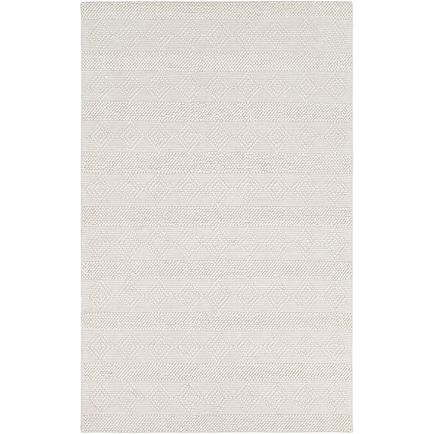 Tarini Hand-Woven Cottage Wool White Rug
