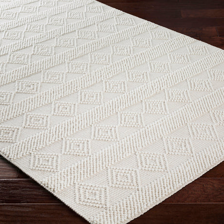 Tarini Hand-Woven Cottage Wool White Rug - Image 6