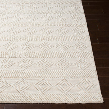 Tarini Hand-Woven Cottage Wool White Rug - Image 5