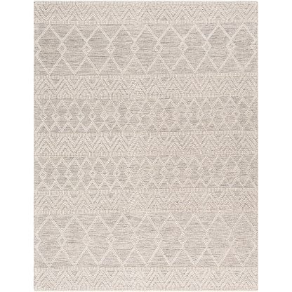 ISHANI Hand-Woven Global Wool Charcoal Area Rug Flat