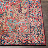Viorica Vintage Oriental Boho Bright Red/Navy/Wheat/Ice Blue/Grass Rug - Image 5