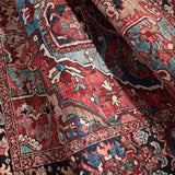 Viorica Vintage Oriental Boho Bright Red/Navy/Wheat/Ice Blue/Grass Rug - Image 7