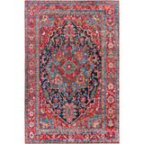 Loredana Vintage Oriental Boho Bright Red Rug