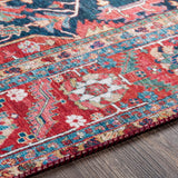 Loredana Vintage Oriental Boho Bright Red Rug