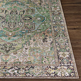 Viorica Vintage Oriental Boho Dark Green Rug - Image 5