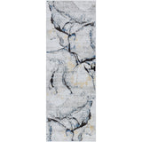 Lyna Abstract Modern Marble Ivory Grey Rug