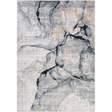 Lyna Abstract Modern Marble Ivory Grey Rug