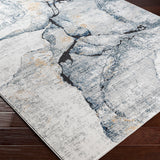 Lyna Abstract Modern Marble Ivory Grey Rug