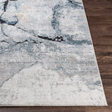 Lyna Abstract Modern Marble Ivory Grey Rug