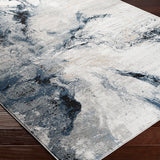 Emma Abstract Modern Marble Dark Blue Rug - Image 6