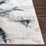 Emma Abstract Modern Marble Dark Blue Rug - Image 5
