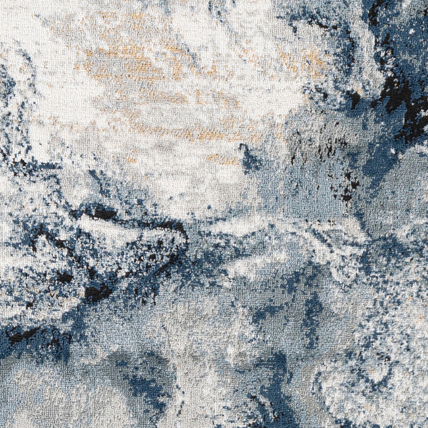 Emma Abstract Modern Marble Dark Blue Rug - Image 8