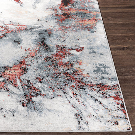 Emma Abstract Modern Marble Medium Grey Rug - Image 5