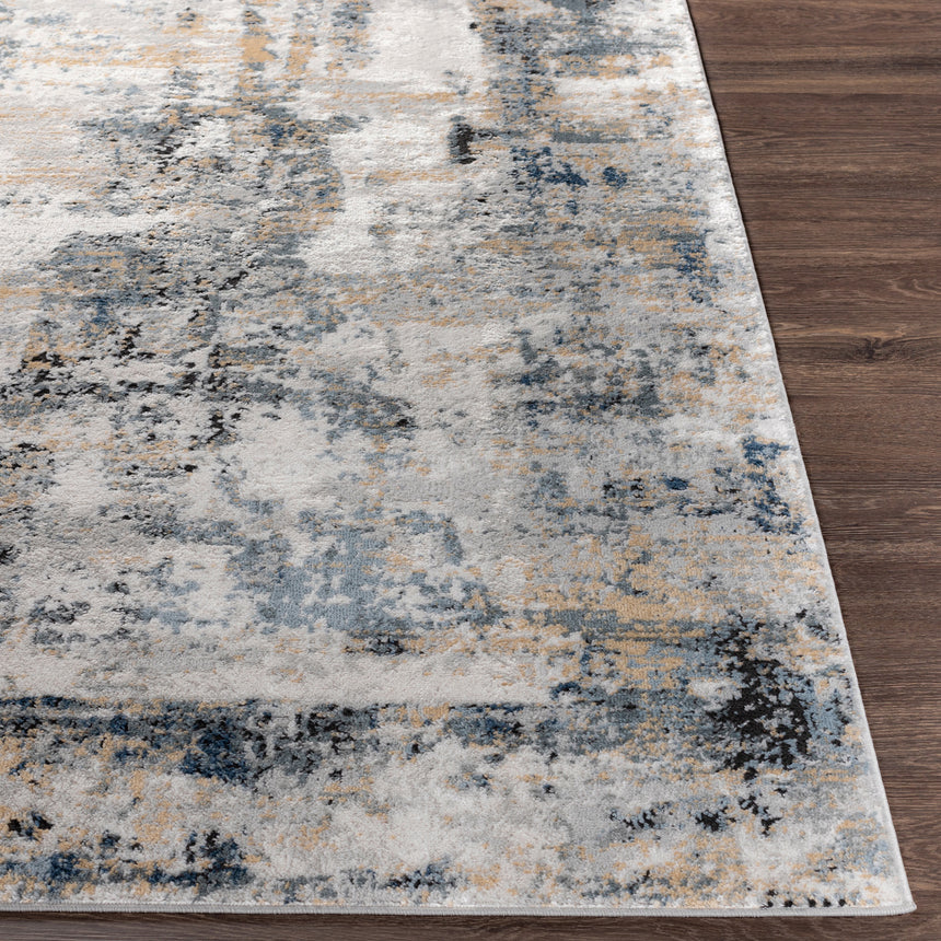 Lena Abstract Modern Marble Medium Grey Rug