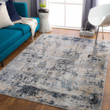Lena Abstract Modern Marble Medium Grey Rug