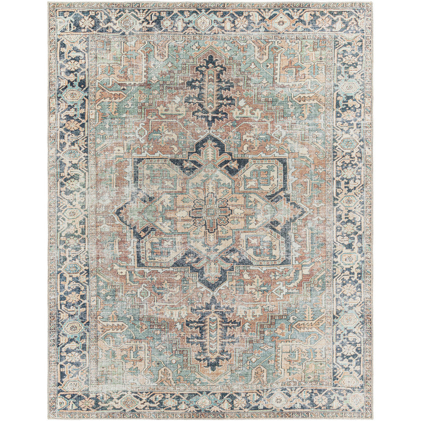 Dido Machine Washable Traditionnal Boho Sage Rug