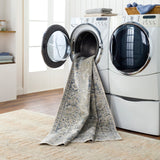 Amayra Machine Washable Traditionnal Boho Olive/Dark Blue Rug