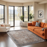 Alora Machine Oriental Modern Boho Burnt Orange Rug