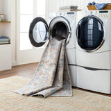 Marion Machine Washable Oriental Boho Oatmeal/Rust Rug