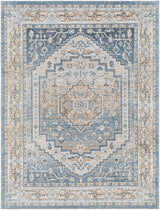 Jennifer Machine Washable Oriental Boho Navy Blue Rug