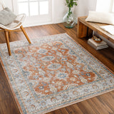 Avni Machine Washable Oriental Boho Burnt Orange Rug
