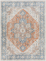 River Machine Washable Oriental Boho Burnt Orange Rug