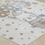 Ballon Buddy Kids Machine Washable Multicolour/Beige Bedroom Rug