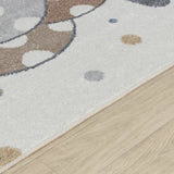 Ballon Buddy Kids Machine Washable Multicolour/Beige Bedroom Rug