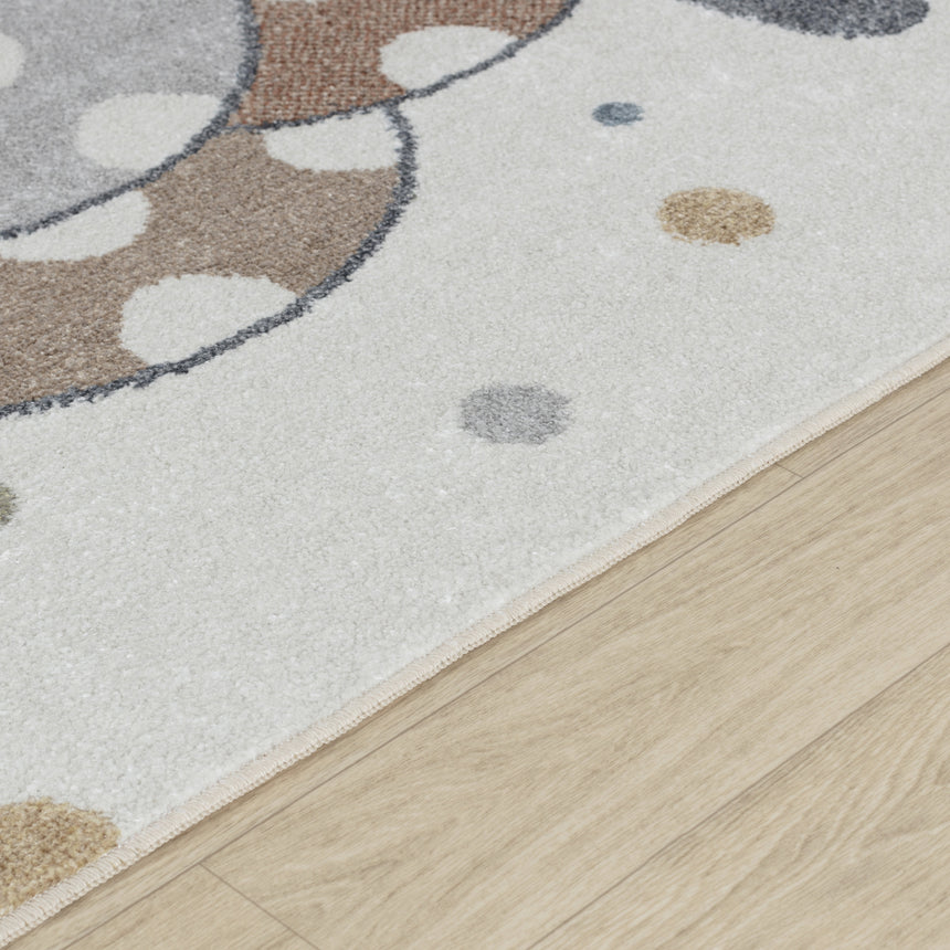 Ballon Buddy Kids Machine Washable Multicolour/Beige Bedroom Rug