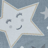 Supermama Kids Machine Washable Blue/Beige Bedroom Rug