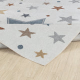 Supermama Kids Machine Washable Multicolour/Blue Bedroom Rug
