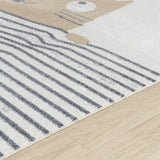 Catnap Kids Machine Washable Brown/Beige Bedroom Rug