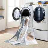 Aquafiesta Kids Machine Washable Beige/Grey/Orange Bedroom Rug