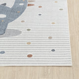 Dino Kids Machine Washable Beige/Grey Bedroom Rug - Image 5
