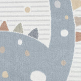 Dino Kids Machine Washable Beige/Grey Bedroom Rug - Image 8