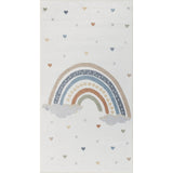 Raini-Bow Kids Machine Washable Multicolour Bedroom Rug