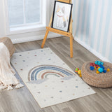 Raini-Bow Kids Machine Washable Multicolour Bedroom Rug
