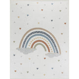 Raini-Bow Kids Machine Washable Multicolour Bedroom Rug