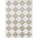 Ghislaine Machine Washable Modern Boho Diamond Dusty Sage Rug